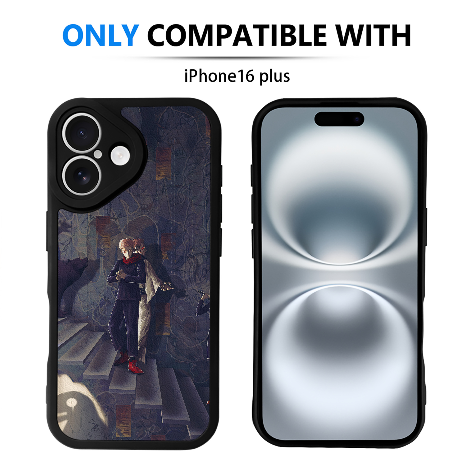 （画像用） 呪術廻戦 Jujutsu Kaisen 【iPhone 16シリーズ対応】シリコンスマホケース（レザー調） 材質：シリコン